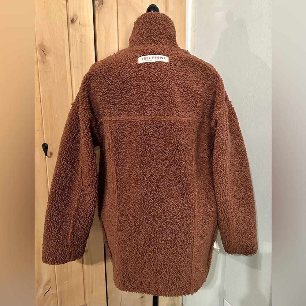 Free People Diogo Shearling Suede Sherpa Jacket Coat XS EUC - Picture 9 of 15